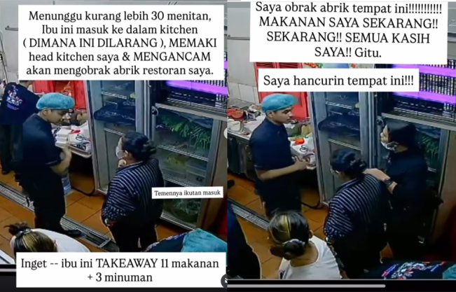 Momen Zendhy Kusuma memukul chiller di dapur Bibi Kelinci Kopitiam.